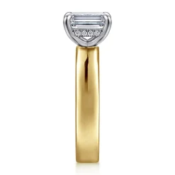 Online Gabriel & Co. Argentina - 14K White-Yellow Gold Emerald Cut Diamond Engagement Ring