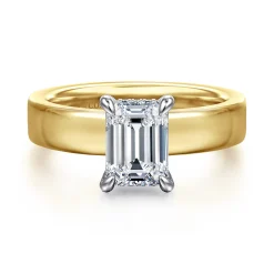 Online Gabriel & Co. Argentina - 14K White-Yellow Gold Emerald Cut Diamond Engagement Ring