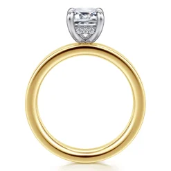 Online Gabriel & Co. Argentina - 14K White-Yellow Gold Emerald Cut Diamond Engagement Ring