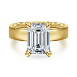Hot Gabriel & Co. Argentina - 14K Yellow Gold Emerald Cut Diamond Engagement Ring