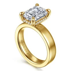 Hot Gabriel & Co. Argentina - 14K Yellow Gold Emerald Cut Diamond Engagement Ring