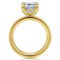 Hot Gabriel & Co. Argentina - 14K Yellow Gold Emerald Cut Diamond Engagement Ring