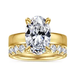 Clearance Gabriel & Co. Argentina - 14K Yellow Gold Oval Diamond Engagement Ring