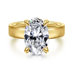 Clearance Gabriel & Co. Argentina - 14K Yellow Gold Oval Diamond Engagement Ring