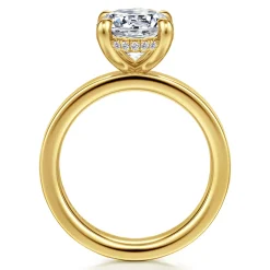 Clearance Gabriel & Co. Argentina - 14K Yellow Gold Oval Diamond Engagement Ring