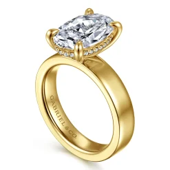 Clearance Gabriel & Co. Argentina - 14K Yellow Gold Oval Diamond Engagement Ring