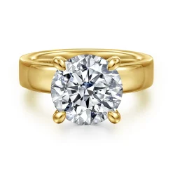 Clearance Gabriel & Co. Argentina - 14K Yellow Gold Round Diamond Engagement Ring