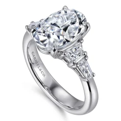 Best Gabriel & Co. Arianna - 14K White Gold Oval Five Stone Diamond Engagement Ring