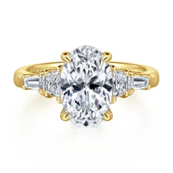 Outlet Gabriel & Co. Arianna - 14K Yellow Gold Oval Five Stone Diamond Engagement Ring