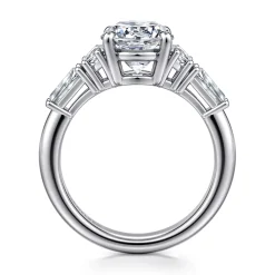Outlet Gabriel & Co. Arielle - 14K White Gold Five Stone Round Diamond Engagement Ring