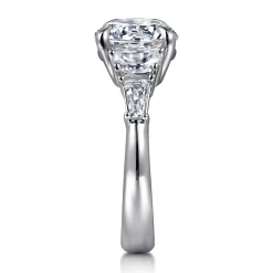 New Gabriel & Co. Arielle - 14K White Gold Round Five Stone Diamond Engagement Ring
