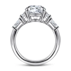 New Gabriel & Co. Arielle - 14K White Gold Round Five Stone Diamond Engagement Ring