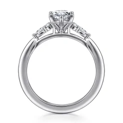 Clearance Gabriel & Co. Arletta - 14K White Gold 6 Prong Marquise Shape Diamond Engagement Ring