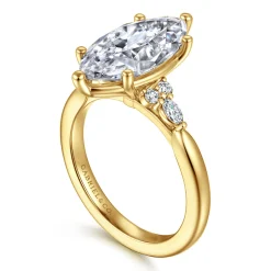Outlet Gabriel & Co. Arletta - 14K Yellow Gold 6 Prong Marquise Shape Diamond Engagement Ring