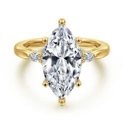 Outlet Gabriel & Co. Arletta - 14K Yellow Gold 6 Prong Marquise Shape Diamond Engagement Ring