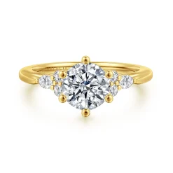 Online Gabriel & Co. Arletta - 14K Yellow Gold 6 Prong Round Shape Diamond Engagement Ring