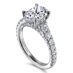 Gabriel & Co. Artemis - 14K White Gold Oval Diamond Engagement Ring