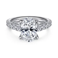 Gabriel & Co. Artemis - 14K White Gold Oval Diamond Engagement Ring