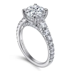 Discount Gabriel & Co. Artemis - 14K White Gold Round Diamond Engagement Ring