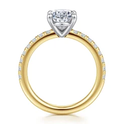 Sale Gabriel & Co. Aruba - 14K White-Yellow Gold Oval Diamond Engagement Ring