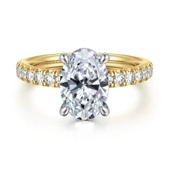 Sale Gabriel & Co. Aruba - 14K White-Yellow Gold Oval Diamond Engagement Ring