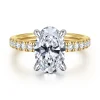 Discount Gabriel & Co. Aruba - 14K White-Yellow Gold Oval Shape Diamond Engagement Ring