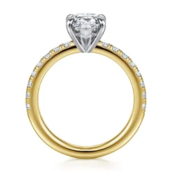 Discount Gabriel & Co. Aruba - 14K White-Yellow Gold Pear Shape Diamond Engagement Ring