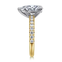 Discount Gabriel & Co. Aruba - 14K White-Yellow Gold Pear Shape Diamond Engagement Ring