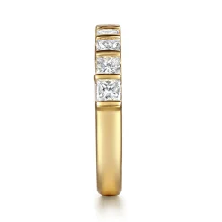 Gabriel & Co. Asma - 14K Yellow Gold Channel Setting Princess Cut Diamond Anniversary Band - 1.15 ct