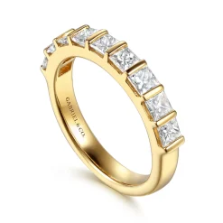 Gabriel & Co. Asma - 14K Yellow Gold Channel Setting Princess Cut Diamond Anniversary Band - 1.15 ct