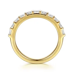 Online Gabriel & Co. Asma - 14K Yellow Gold Channel Setting Princess Cut Diamond Anniversary Band - 0.7 ct