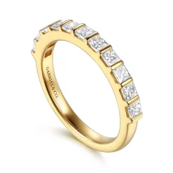 Online Gabriel & Co. Asma - 14K Yellow Gold Channel Setting Princess Cut Diamond Anniversary Band - 0.7 ct