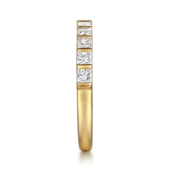 Online Gabriel & Co. Asma - 14K Yellow Gold Channel Setting Princess Cut Diamond Anniversary Band - 0.7 ct
