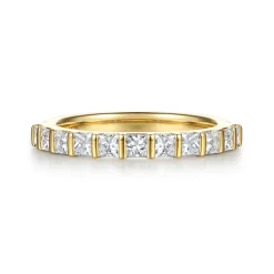 Online Gabriel & Co. Asma - 14K Yellow Gold Channel Setting Princess Cut Diamond Anniversary Band - 0.7 ct