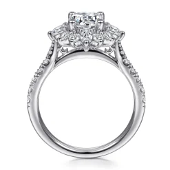 Gabriel & Co. Astor - Platinum Unique Round Halo Engagement Ring