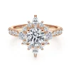 Outlet Gabriel & Co. Astor - Unique 14K Rose Gold Round Halo Diamond Engagement Ring