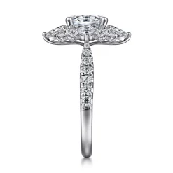 Best Gabriel & Co. Astor - Unique 14K White Gold Oval Halo Diamond Engagement Ring