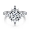 Sale Gabriel & Co. Astor - Unique 14K White Gold Round Halo Diamond Engagement Ring