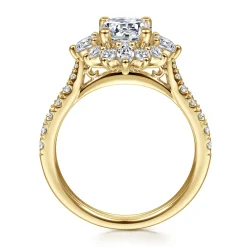 Gabriel & Co. Astor - Unique 14K Yellow Gold Round Halo Diamond Engagement Ring