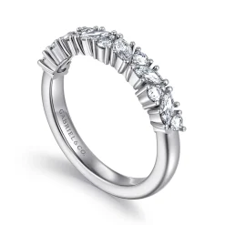 Sale Gabriel & Co. Astrielle - 14K White Gold Prong Marquise and Round Diamond Anniversary Band - 0.62 ct
