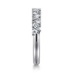 Sale Gabriel & Co. Astrielle - 14K White Gold Prong Marquise and Round Diamond Anniversary Band - 0.62 ct