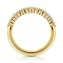 New Gabriel & Co. Astrielle - 14K Yellow Gold Prong Marquise and Round Diamond Anniversary Band - 0.6 ct