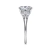 Online Gabriel & Co. Athenee - 14K White Gold Oval Three Stone Diamond Engagement Ring