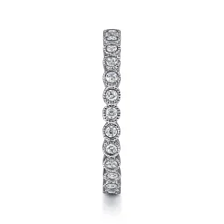 Hot Gabriel & Co. Athens - Vintage Inspired 14K White Gold Bezel Set Diamond Eternity Band - 0.3 ct