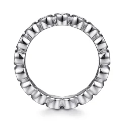 Hot Gabriel & Co. Athens - Vintage Inspired 14K White Gold Bezel Set Diamond Eternity Band - 1 ct