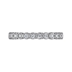 Online Gabriel & Co. Athens - Vintage Inspired 14K White Gold Bezel Set Diamond Eternity Band - 0.45 ct