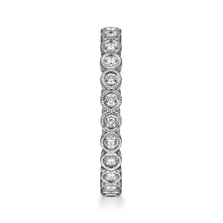 Online Gabriel & Co. Athens - Vintage Inspired 14K White Gold Bezel Set Diamond Eternity Band - 0.45 ct
