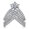 Outlet Gabriel & Co. Atlantis - 14K White Gold Free Form Round Diamond Channel Set Engagement Ring