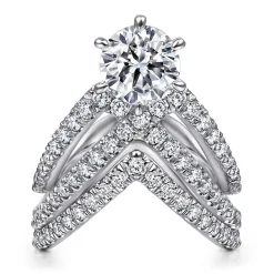 Outlet Gabriel & Co. Atlantis - 14K White Gold Free Form Round Diamond Channel Set Engagement Ring