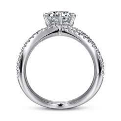 Outlet Gabriel & Co. Atlantis - 14K White Gold Free Form Round Diamond Channel Set Engagement Ring
